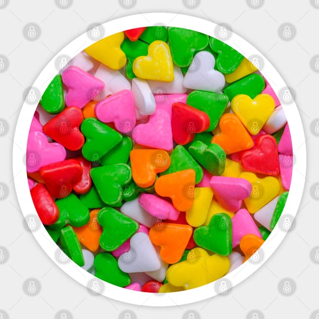 Multicolored Confetti Sprinkle Hearts Photo Circle Sticker by love-fi